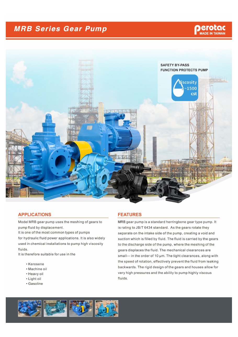 Catalogue bơm bánh răng PEROTAC MRB Series Gear Pump